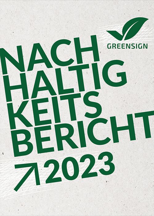 Cover vom Nachhaltigkeitsbericht 2023 GreenSign
